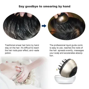 Escova massageadora de couro cabeludo, escova vibratória para tratamento de crescimento de cabelo, pente massageador com óleo para uso diário em casa