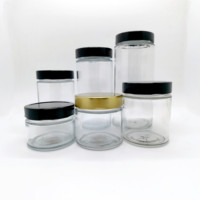 Remplissage et distribution faciles 370ml Grand pot rond en verre Ergo 380ml avec couvercles en métal à finition à cosse profonde