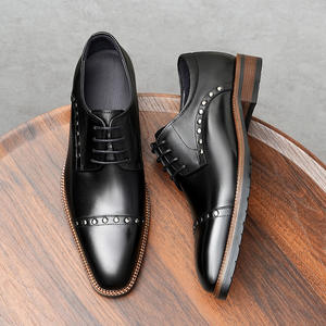 Ensemble de trois pièces de chaussures pour hommes en cuir véritable faites à la main, nouveau style britannique formel pour affaires 2025 - Product Image 5