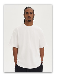 Nueva Camiseta de Hombre de Corte Regular, 100% Algodón, Tejido de Punto de 280 g/m², Color Sólido, Estilo Urbano, Alta Calidad - Product Image 6