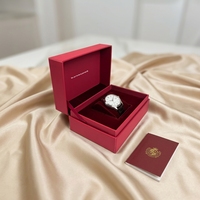 Boîte à montre en carton rigide de luxe, matériaux recyclés, revêtement UV, avec logo personnalisé, fermeture magnétique et étui.