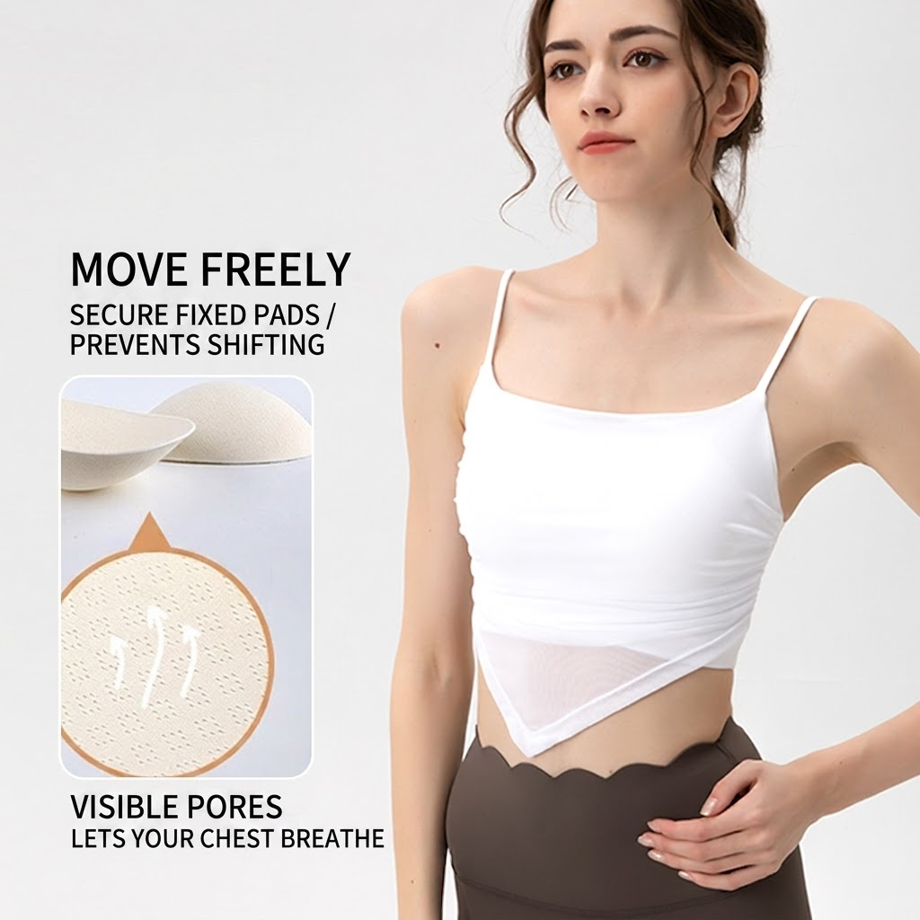 Women's Yoga Sports Bra-Lightweight Breathable Quick Dry Spandex/Nylon Removable Pads Strapless Neckline Medium Support for
