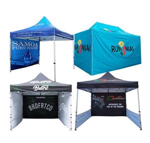 Tonnelle Pliante Portable pour Événements Extérieurs, Auvent Publicitaire pour Vendeurs, 10x10 pieds, en Aluminium, avec Logo Personnalisé Imprimé, Tente de Salon Professionnel - Product Image 1