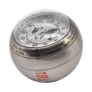 Chất Lượng Cao Thế Giới Thời Gian Đồng Hồ Reloj Với Pha Lê Cơ Sở Văn Phòng Nhà Kim Loại Thạch Anh Bàn Đồng Hồ - Product Image 4