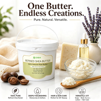 Beurre de Karité Multi-Usages Raffiné Naturel Africain pour Massage, Soins de la Peau, Fabrication de Savon, Aromathérapie, Base de Beauté DIY en Vrac