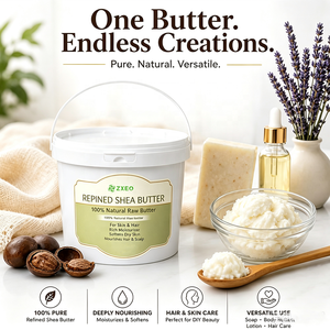 Beurre de Karité Multi-Usages Raffiné Naturel Africain pour Massage, Soins de la Peau, Fabrication de Savon, Aromathérapie, Base de Beauté DIY en Vrac - Product Image 2