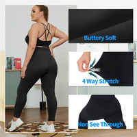 Leggings pour femmes à taille haute, grandes tailles 1XL-5XL, extensibles, doux comme du beurre, pour la gym et le yoga, avec logo personnalisé OEM ODM