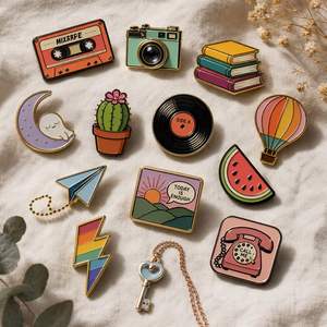Fabricación de insignias metálicas sin mínimo de pedido, pines de esmalte duro con diseños de dibujos animados, pines de solapa personalizados de fábrica, pin de esmalte personalizado chapado en oro - Product Image 2