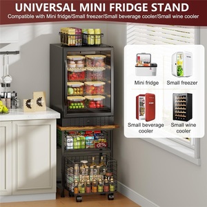 Support de réfrigérateur moderne et compact en fer robuste avec fonction de rangement pour four à micro-ondes de cuisine - Product Image 4