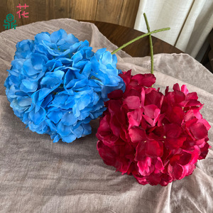 Hydrangeas artificiels en soie, faits à la main, décorations de mariage, grande taille, style moderne - Product Image 2