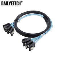 Kabel Data Mini SAS 0.5m 4sata ke 4sata 3.0 7p untuk Casing Komputer, Host, Server Grup 6Gbps 4 Port