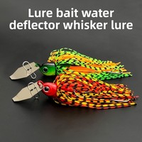 Leurre spinnerbait en gel de silicone avec déflecteur d'eau, design homme barbu, pompons et paillettes, résistant aux accrochements pour la pêche à la truite