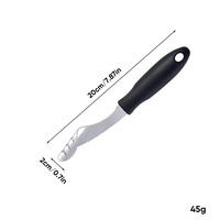 Outil manuel commercial en acier inoxydable pour écaler les poivrons, avec 2 lames dentelées et design à barbelures, facile à nettoyer, pour usage domestique et en restaurant