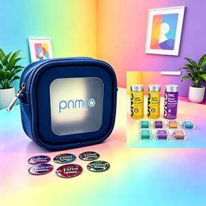 Bolsa de Aseo de Viaje de PU Azul Marino con Logotipo Personalizado, Ventana Transparente, Kit Anticonceptivo Portátil para Adultos, Bolsa de Almacenamiento de Cosméticos - Product Image 2