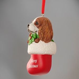 Sản Phẩm Chứng Khoán Tùy Chỉnh 2.95 ''H <span class=keywords><strong>Cavalier</strong></span> Vua Charles Spaniel Giáng Sinh Puppy Quyến Rũ Nhựa Trang Trí Cây Giáng Sinh Sil - Product Image 4