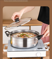 Ensemble de casseroles en acier inoxydable : Ensemble de 6 pièces pour la maison (casserole, casserole à lait, poêle, bouilloire) Cadeau de cuisine