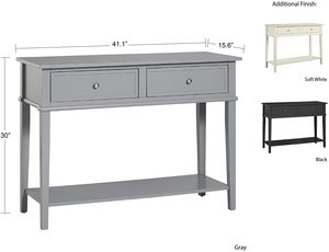 Consolle da Ingresso Multifunzionale Moderna <span class=keywords><strong>in</strong></span> Stile Antico, 80 Cm, <span class=keywords><strong>in</strong></span> <span class=keywords><strong>Legno</strong></span> Bianco con Cassetti per Casa - Product Image 5