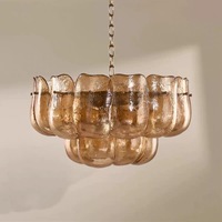 Luminaire suspendu en verre de Murano moderne, style Art Déco, éclairage de luxe pour hall d'hôtel, café et salle à manger