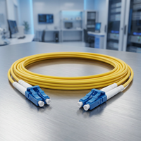Cordon de brassage fibre optique professionnel ultra faible perte duplex LC LC monomode 9/125 OS2 jaune, à faible perte de réflexion, ignifuge