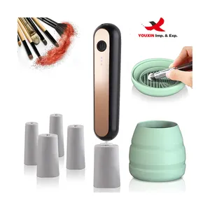 Wholesale premium Electric Makeup Brush Cleaner with 8pcs of Rubber Heads in Make Up Brush Cleaner Cleansing Brush