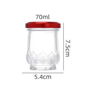 Vente en gros de contenants alimentaires en verre transparent pour nid <span class=keywords><strong>d</strong></span>'oiseau, 50 ml, 70 ml, 100 ml, pots en verre bon marché pour miel, confiture, yaourt avec couvercles - Product Image 3
