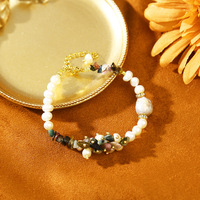 Collier et bracelet en perles de tourmaline naturelle, design bourgeon de fleur, perles baroques d'eau douce, pour jeunes filles, femmes, épouses, cadeau