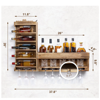 Porte-verres à vin en bois de luxe Porte-verres à vin et à whisky muraux