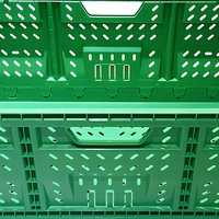Caisse à légumes pliable en plastique PP vierge ventilée de haute qualité, légère, durable et écologique
