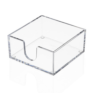 Portapañuelos acrílico de escritorio, cuadrado, transparente, con impresión de logotipo, para sala de estar, dormitorio, hotel, restaurante, cocina - Product Image 1