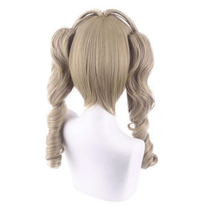Perruques cosplay pour femmes Anime Game Genshin Impact Barbara Curly Blonde Perruques cosplay résistantes à la chaleur Party Girls Grey Double Ponytail Perruques cosplay - Product Image 5