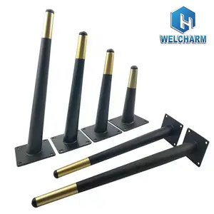 Factory Customized Tapered Gold Black Furniture Cone Chair Metal Tapered Cabinet Table Sofa Leg For Furniture