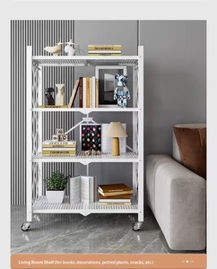 Étagère de rangement pliable et mobile à plusieurs niveaux, sur pieds, <span class=keywords><strong>pour</strong></span> ustensiles de <span class=keywords><strong>cuisine</strong></span> et articles divers - Product Image 5