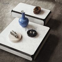 Table basse rectangulaire moderne et élégante en métal et en verre pour la maison, le salon ou les meubles de salle à manger