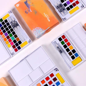 XinyiArt Art Fournitures <span class=keywords><strong>Kit</strong></span> de peinture <span class=keywords><strong>aquarelle</strong></span> solide <span class=keywords><strong>portable</strong></span> avec stylos à pinceau à eau spéciaux rechargeables, éponge et palette d'<span class=keywords><strong>aquarelle</strong></span> - Product Image 6