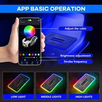 Lampe de sol de voiture RGB personnalisée SHUNTOUR avec logo, kit d'éclairage d'ambiance en acrylique et cuir pour l'espace des pieds, contrôle par application, universel