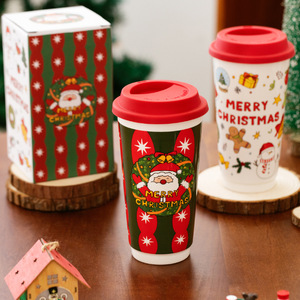 Mug en céramique de Noël, tasse à eau portable pour la maison, tasse de bureau, souvenir, tasse à café mignonne, cadeau d'anniversaire - Product Image 1