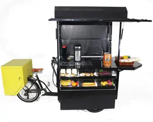 Oem Stranden Trein Stations Voedsel Hot Dog Karren Koffie Winkelwagen Straat Snack Vending Apparatuur Koffie Voedsel Fiets