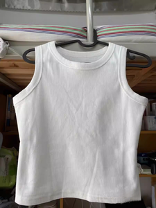<span class=keywords><strong>Canotta</strong></span> corta da donna in cotone bianco a coste stile estivo Casual senza maniche gilet Racerback chiusura <span class=keywords><strong>con</strong></span> bottone in <span class=keywords><strong>pizzo</strong></span> personalizzato <span class=keywords><strong>con</strong></span> Logo corto - Product Image 6