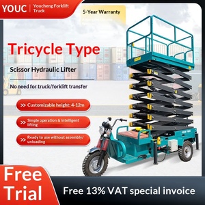 tricycle lifting platform hydraulic mobile scissor type climbing empty work vehicle small lift ladder - Product Image 1