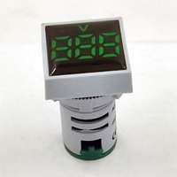 Mini 22mm Digital Panel Meter LED Persegi Voltmeter Merah/Hijau/Kuning/Biru Lampu Latar Tegangan AC 60-500V Fase Tunggal IP53 Sekrup