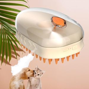 Herramienta de Aseo para Perros y Gatos 3 en 1 con Vapor, Masaje Vibratorio y Eliminación de Pelo Muerto, Cepillo de Vapor para Mascotas con Luces LED - Product Image 1