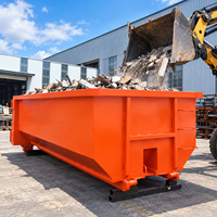 Conteneur à déchets robuste Q355 en acier avec revêtement en poudre, structure renforcée, OEM ODM pour les déchets de construction