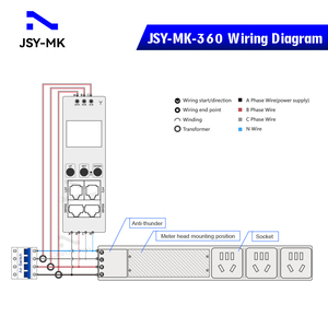 JSY-MK-360 ba pha kỹ thuật số kWh mét với RS485 thông tin liên lạc 3*220V 63A 50Hz PDU mét LCD hiển thị - Product Image 5
