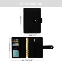 Yihe Best Selling Personal 19 Colored A6 Acolchado Pebble Leather Luxe Budget Binder Wallet Journal Coverwith Fly Leaf Disponible