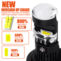 Lensa Proyektor LED Mini Zda2 H7 H11 Hb3 Hb4 H8 12V 13800Lm Dengan Lampu Mobil Plug and Play Canbus H4 Lampu Depan Otomatis
