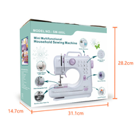 Machine à coudre portable domestique, alimentation CC, pédale de commande au pied, fournitures de couture