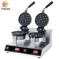 Machine à gaufres professionnelle électrique double face rotative en acier inoxydable, personnalisable OEM pour usine