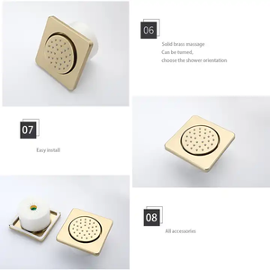 <span class=keywords><strong>AMAXO</strong></span> Vanne de dérivation de douche multifonctionnelle en or brossé, mitigeur thermostatique dissimulé en laiton, kit de vanne de contrôle de douche - Product Image 3