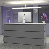 Bureau de réception en bois laqué haut de gamme, bureau de réception commercial pour entreprise