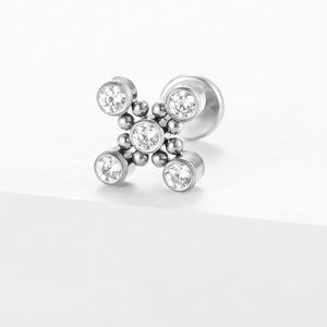 Lotus Wholesale G23 Labret de piercing en titane implantable à filetage interne pour hélix et cartilage, bijoux de piercing pour femmes - Product Image 6